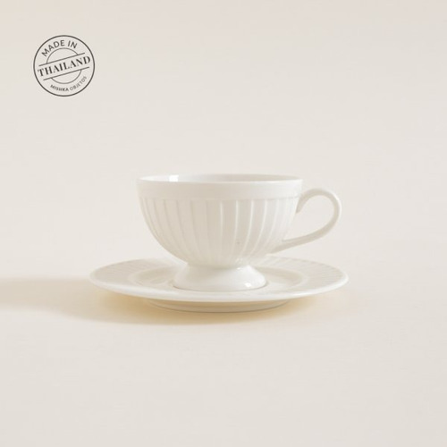 Taza Y Plato Drape Porcelana 180 Ml X6