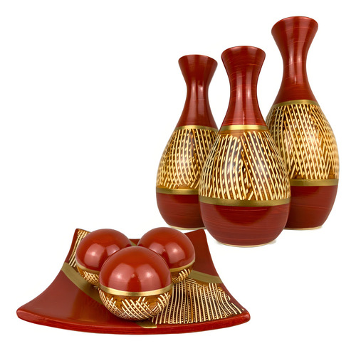Juego de adornos de cerámica con forma de trío para mesa central, decoración, bolos y oro rosa