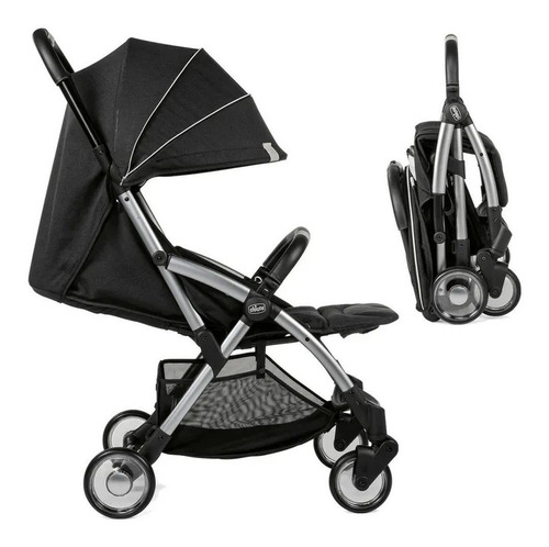 Imagen 3 de 5 de Cochecito de paseo Chicco Juvenile Goody graphite con chasis color plateado