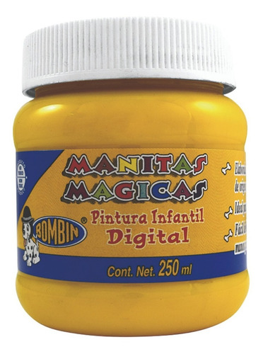 Pintura Digital Infantil Bombin Manitas Mágicas Niños 250ml Color Amarillo