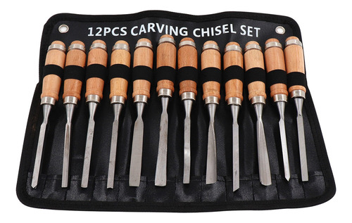 A) Chisels With Wood Carving Box 12-pack