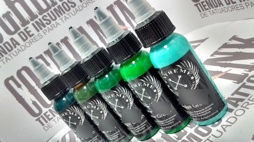 Imagen 7 de 10 de Set Tattoo Extreme 10 Tintas X 1oz = 10 Oz Tatuajes Tatuar