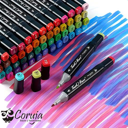 Marcadores Fibrones Touch Doble Punta X80 Con Estuche Y Base