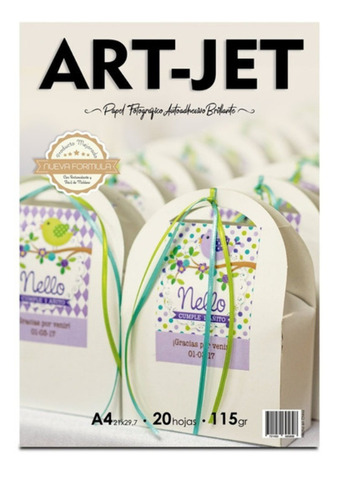 Art-Jet A4 fotográfico autoadhesivo de 20 hojas de 115g color blanco por unidad