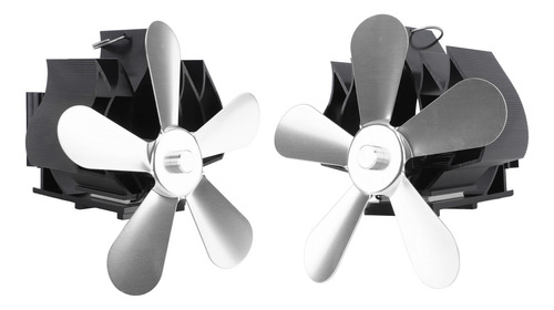 Ventilador Plateado Para Estufa De Leña, Alimentado Por Calo