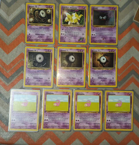 Cartas Pokémon Tcg Psíquico Lote X 10 Unidades Con Protector