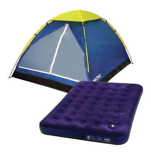 Kit Barraca Camping 4pessoas Mor Iglu + Col. Casal Inflavel