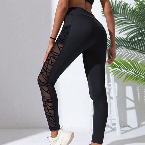 Pantalones De Yoga F Para Mujer, Talla Grande, De Malla, Ret