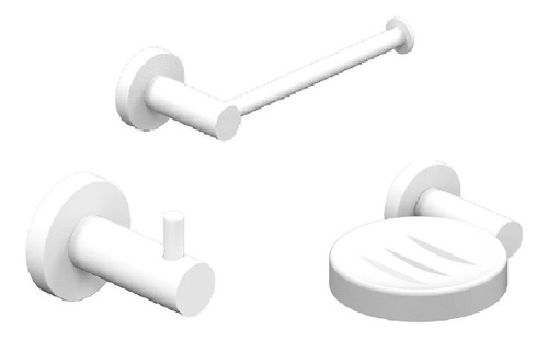 Imagen 1 de 8 de Set Accesorios Hidromet Dynamic Blanco - 3 Piezas Cuotas