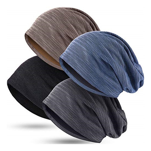 4 Gorros Holgados Elásticos Para Dormir Unisex