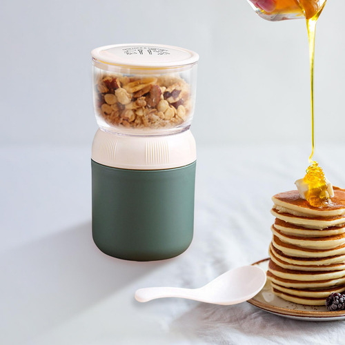 Recipiente De Yogur Portátil Con Cuchara Recipiente De