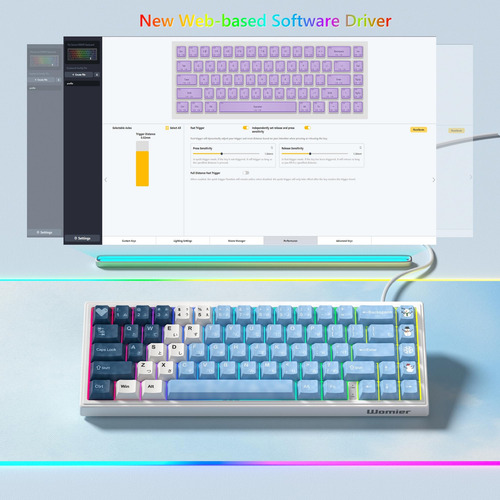 Teclado Womier M68 He V2 Rapid Trigger 60% Con Teclas Pbt