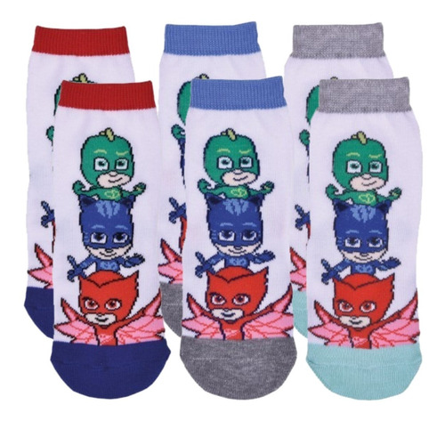 Pack X4 Pares De Medias Heroes Pj Masks Footy Mundo Manias