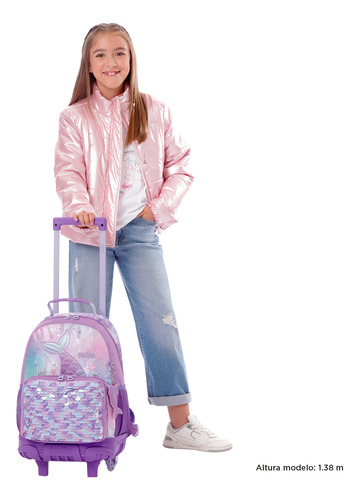 Mochila Escolar Con Ruedas Niña Sireny Mediana Totto