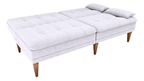 Sofá Cama Pietra Sala Quarto Decorativo Matrix Bege