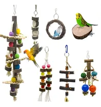 Comprar Juguetes para Loro Pájaros Aves Periquitos Natural, 7 Paquetes Juguete de Jaula para Masticar Campana Columpio Percha Hamaca Escalera Soporte Colgante Colorido para Loro Agaporni Cacatúas Pinzones