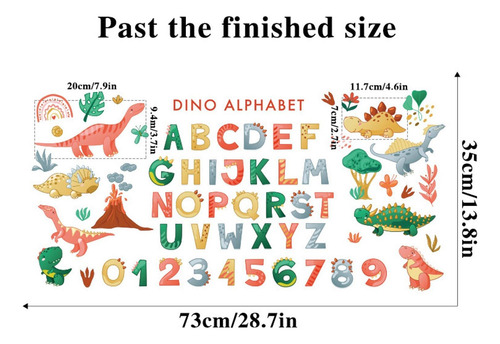 Etiqueta De La Pared Del Alfabeto De Dinosaurio, Adorno Diy,