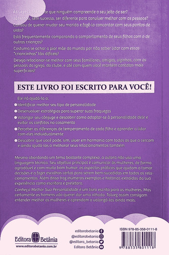 Livro Conheça Melhor Sua Personalidade, De Donna Partow. Editora Betania Em Português