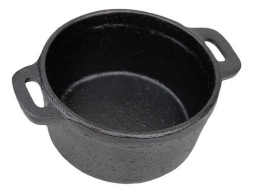 12 Cacerolas Redonda Hierro Fundido Para Guarniciones 390 Ml Color Negro