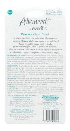 Imagen 3 de 3 de Pezonera De Lactancia Evenflo Silicona Incluye Estuche 0m+