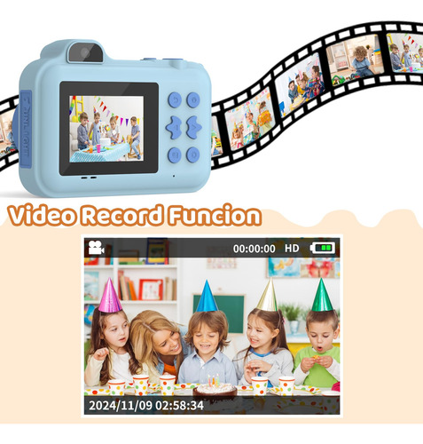 Cámara Infantil Misirun Instant Print 1080p Hd 32 Gb A Parti