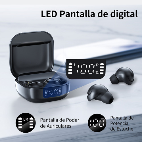 Audífonos Intraurales Inalámbricos Bluetooth 5.3 Mankiw D06 Color Negro