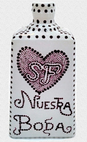 Botella Decorativa De Vidrio / Recuerdo De Boda Y Bautizo