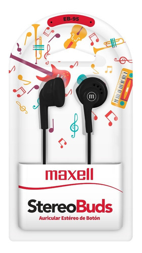 Pack 60 Audífonos Maxell Eb-95 Colores Surtidos Color Negro