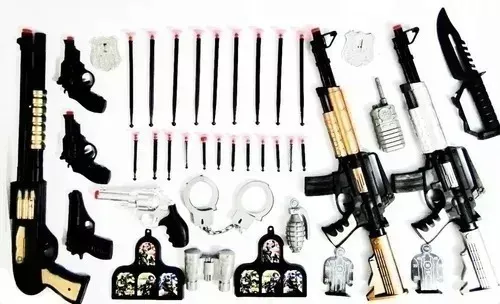 Pistola Nerf Arma Lança Dardos Kit Arminha Brinquedo Policia