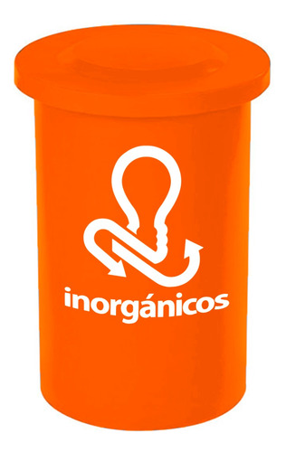 Bote De Basura 50 Litros Color Naranja Reciclar Inorganico 