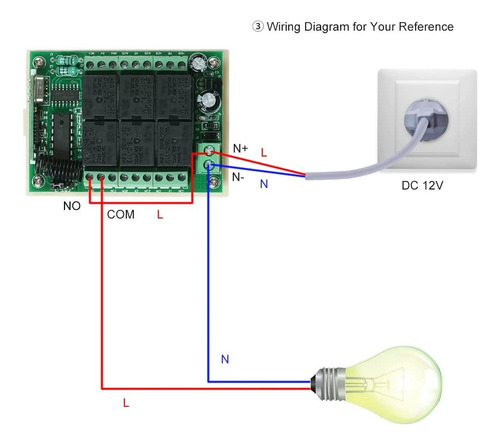Módulo Radio Frecuencia 6 Canales Relé 12v Control Remoto