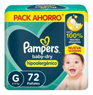 Pañales Pampers Baby-dry G X72 Un Pack Ahorro