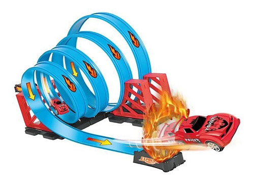 Pista De Corrida Extreme Action C/24 Pçs Multikids Br1019