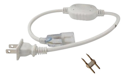 Conector Para Manguera Led Neon Flex 110v Con Pin Tipo H Blanco