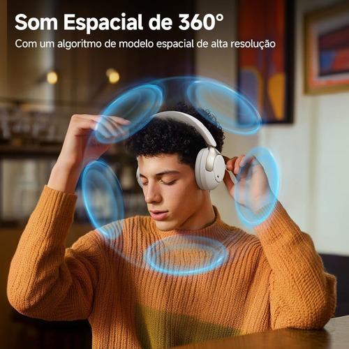 Headset Qcy H3 Pro Anc 50db Bluetooth 5.4 Multiponto 55h Cor Branco Branco