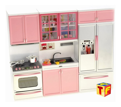 Cocina De Juguete Para Barbie Gloria Luz Sonido Acc 38cms