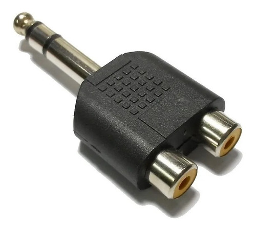 Adaptador Conector Plug 6.35mm Estéreo A 2 Rca Hembra