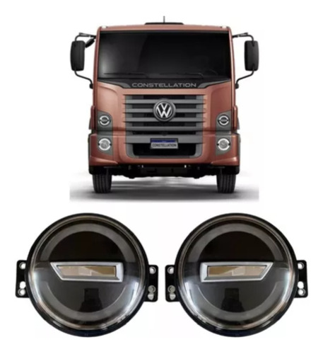 Kit Par Farol E Led Lanterna Pisca Vw Constellation 2023 12v
