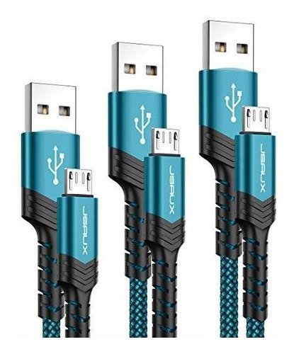 Micro Usb 3 Unidade Pie 6,6 10 Para Android Cargador Nailon