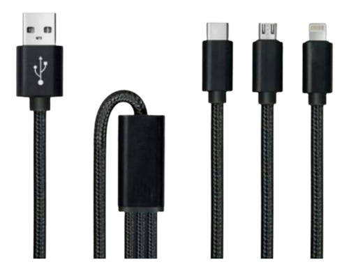 Cable Usb Celular 3en1 2.1a Para C Micro Ligthning Pulpo