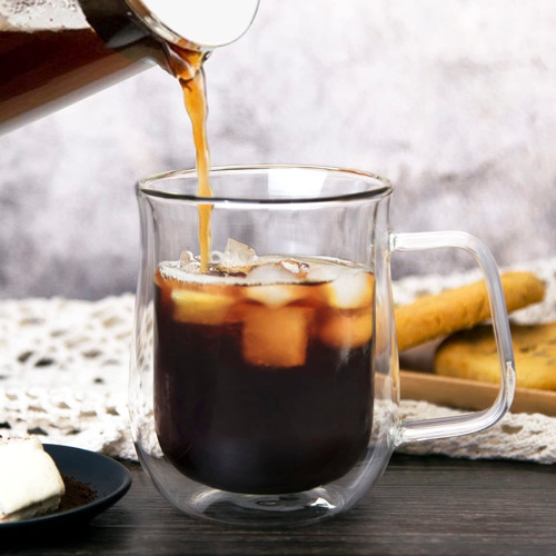 Comfome Tazas De Café De Doble Pared De 12 Oz, Con 4 Cuch...