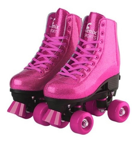 Imagem 1 de 7 de Patins Roller Infantil Ou Adulto 4 Rodas Glitter Ajustável
