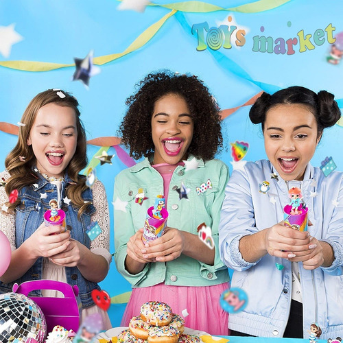 Imagen 4 de 10 de Party Pop Teenies Muñeca Sorpresa Con Confetti Push Fiesta