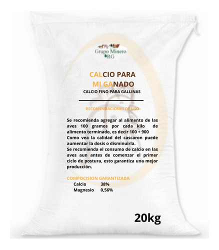 Calcio Fino Para Gallinas Ponedoras 20 Kg