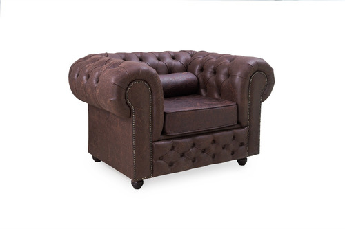 Sofá 2 Lugares + Poltrona Chesterfield Clássico Artesanal