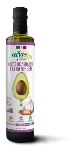 Mevi Oil Aceite Extra Virgen De Aguacate Sabor Ajo 250ml 2pz