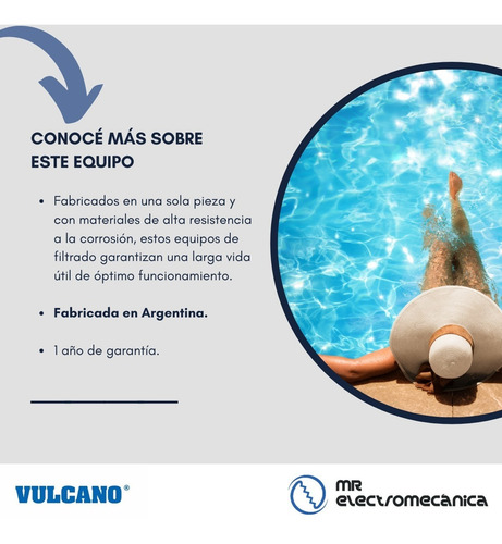 Imagen 3 de 10 de Filtro Vulcano Pileta Vc50 90.000 Litros - Soplado