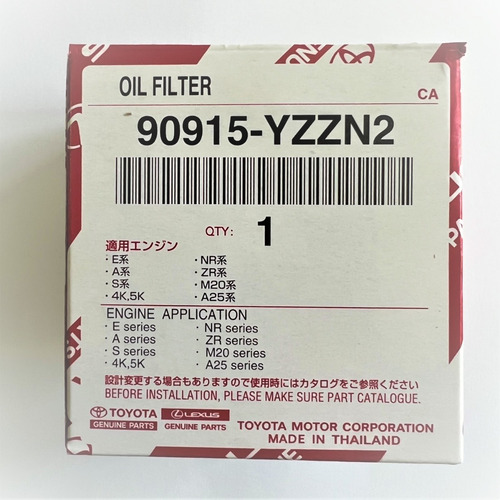 Imagen 3 de 3 de Filtro Aceite W68/80 Original Toyota Yaris Tercel Corolla