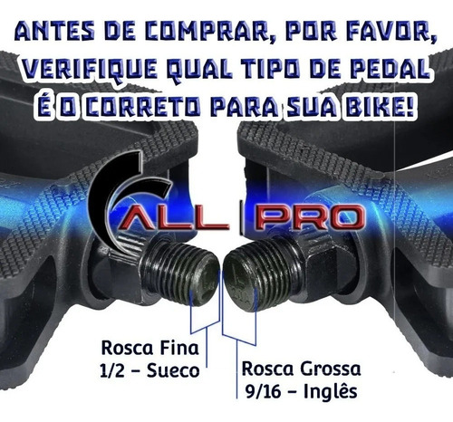 Pedal Mtb Plataforma 9/16 Mpeda Alumínio Cnc Bmx 3 Rolamento