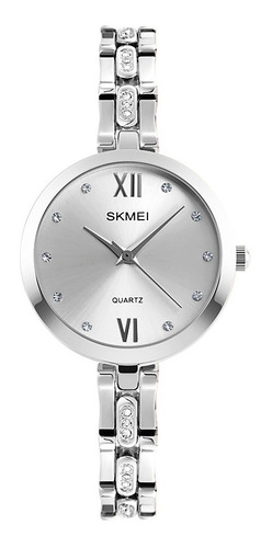 Reloj Mujer Skmei 1225 Acero Minimalista Elegante Clasico Color de la malla Plateado